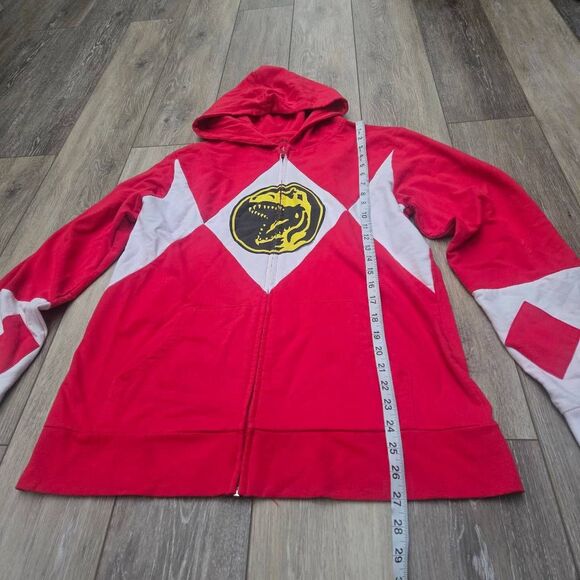 Mighty Morphin Power Rangers Red Ranger hoodie brand WeLoveFine zip up large - Picture 7 of 13
